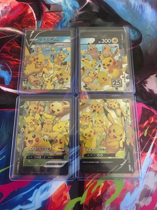 4 Cartas Pokémon Pikachu V-UNION Chino
