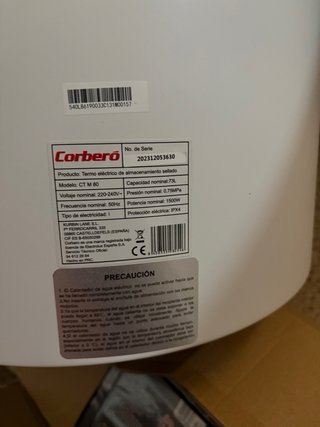 Caldera Eléctrica Corberó Blanca 80L