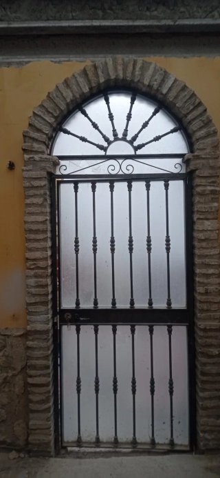 Puerta de hierro forjado con arco