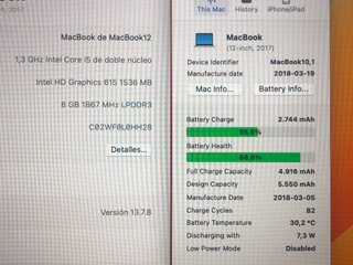 MacBook 12 2017 i5 500GB impecable