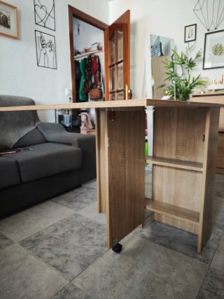 Mesa plegable Homcom con ruedas