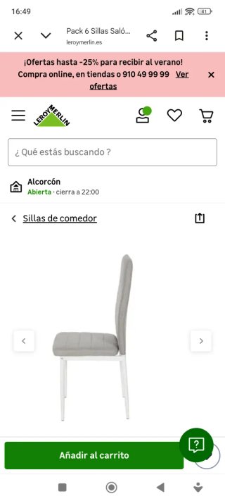 Sillas de comedor grises 15 euros cada una