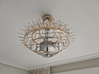 Lámpara de lágrimas de cristal dorada