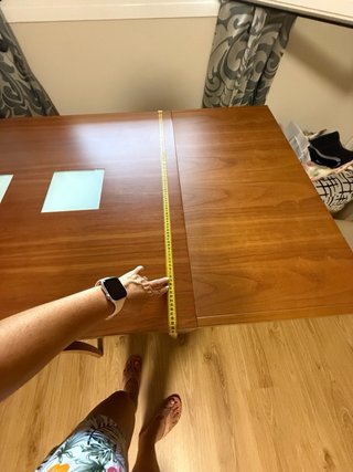 Mesa extensible madera y cristal