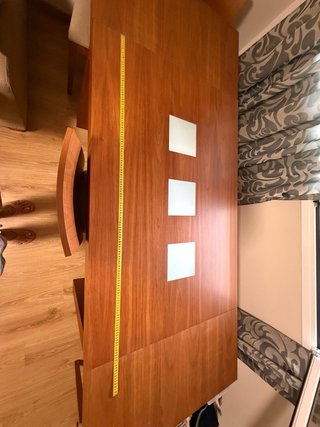 Mesa extensible madera y cristal