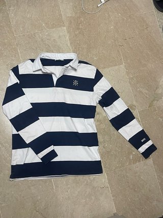 Polo Rugby Rayas Azul Marino y Blanco SVQ