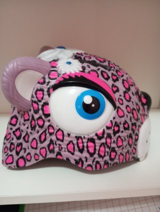 Casco infantil diseño leopardo rosa