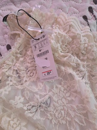 Vestido encaje manga corta talla S