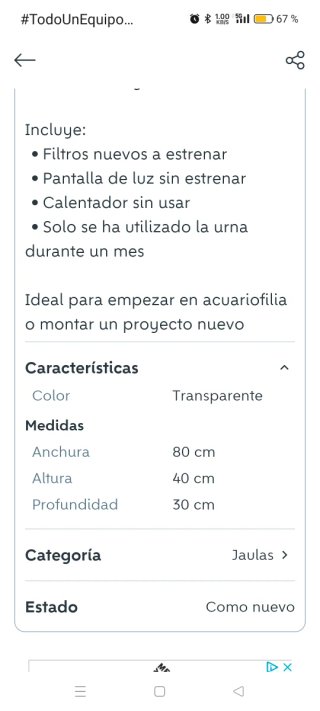Acuario Aqua Pro LED 100