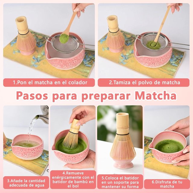 NUEVO - Kit Matcha 8 Piezas Rosa