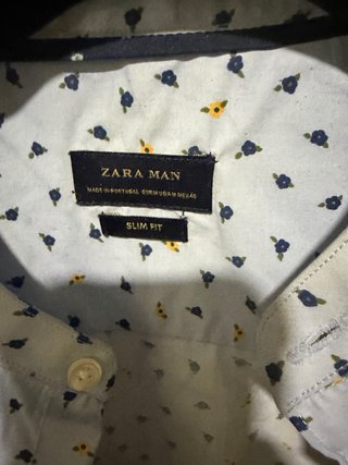 Camisa Slim Zara Talla M Estampada