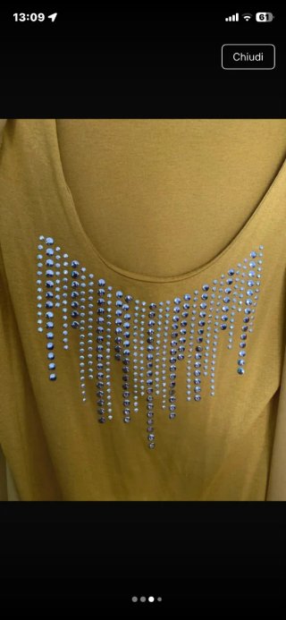 Camicetta gialla con strass