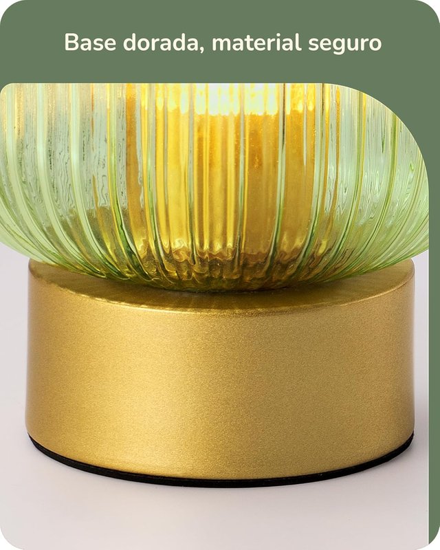 NUEVO - Lámpara LED Mesa Verde y Dorada