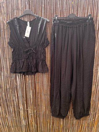 Conjunto Blusa y Pantalón Negro Talla Única