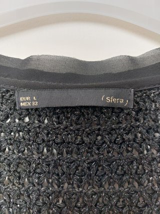 Cárdigan Sfera Negro Calado Talla L