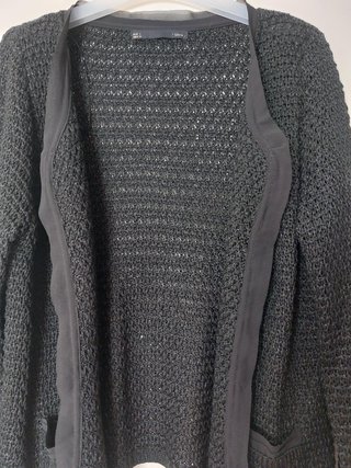 Cárdigan Sfera Negro Calado Talla L