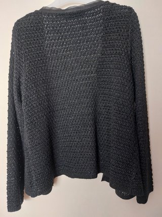 Cárdigan Sfera Negro Calado Talla L