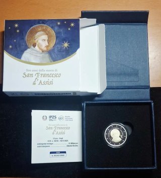 Moneda 2€ Italia 2026 San Francisco Asís PROOF