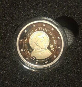 Moneda 2€ Italia 2026 San Francisco Asís PROOF