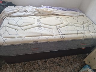 Canape cama beige y gris 105