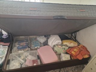 Canape cama beige y gris 105