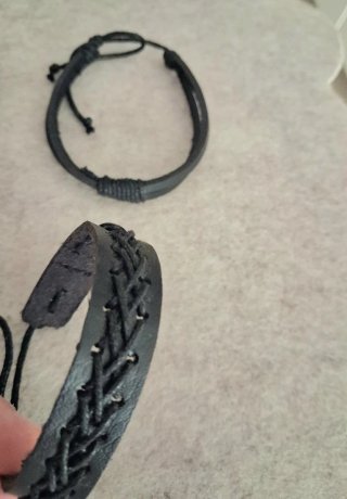 Sei bracciali uomo in similpelle regolabili