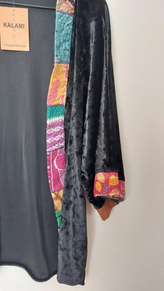Kimono KALAMI terciopelo negro nuevo con etiqueta