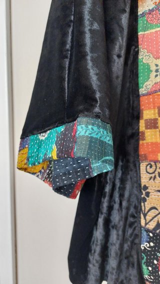 Kimono KALAMI terciopelo negro nuevo con etiqueta