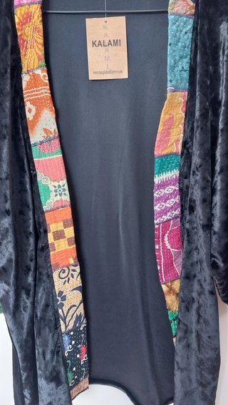 Kimono KALAMI terciopelo negro nuevo con etiqueta