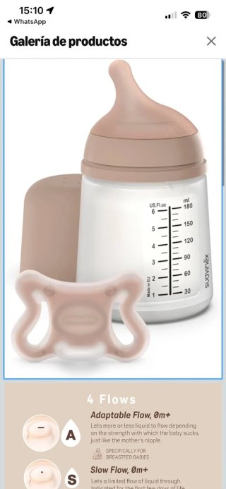 Biberón Suavinex 180ml + Chupete Anticólico