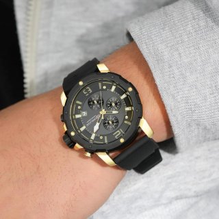 Reloj BORUSE Cronógrafo Negro y Dorado