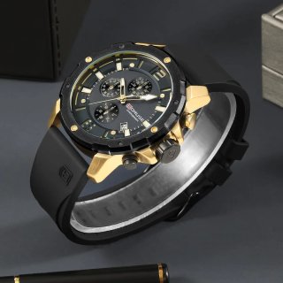 Reloj BORUSE Cronógrafo Negro y Dorado