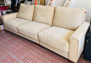 Sofá beige 3 plazas tela
