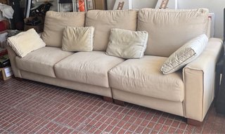 Sofá beige 3 plazas tela