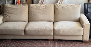 Sofá beige 3 plazas tela
