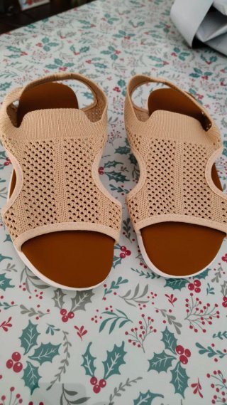 Sandalias deportivas mujer slip-on beige