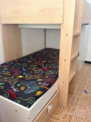 Cama Litera con Armario y Cajones