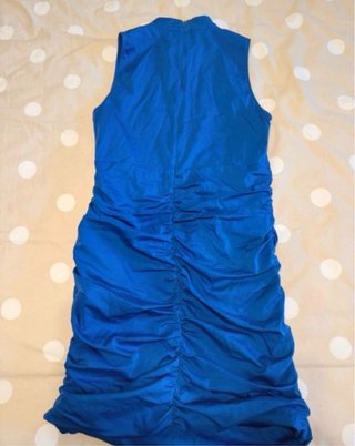 Vestido Zara Azul Talla L Fruncido