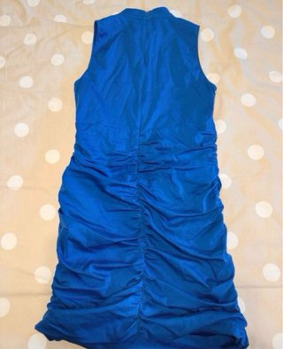 Vestido Zara Azul Talla L Fruncido
