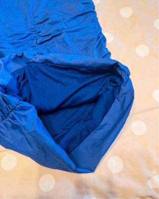 Vestido Zara Azul Talla L Fruncido