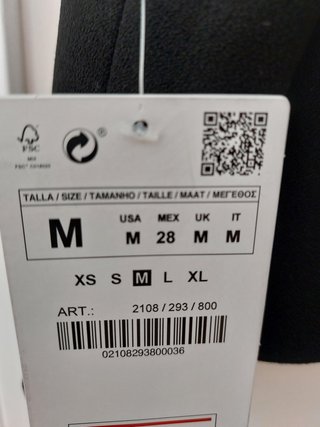 Chaqueta Zara Basic Negra Talla M