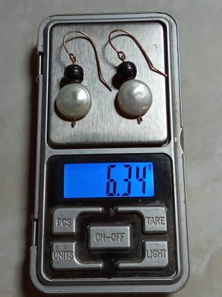 Pendientes Perlas Grandes Moneda y Perlas Negras