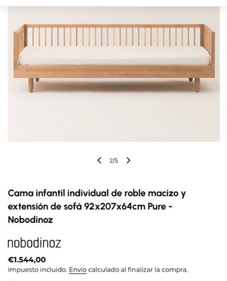 Cama infantil roble macizo natural