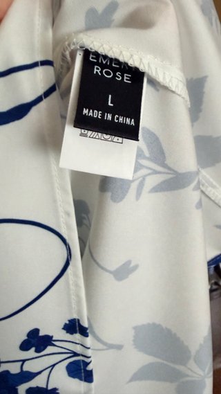 Vestido floral azul y blanco talla L