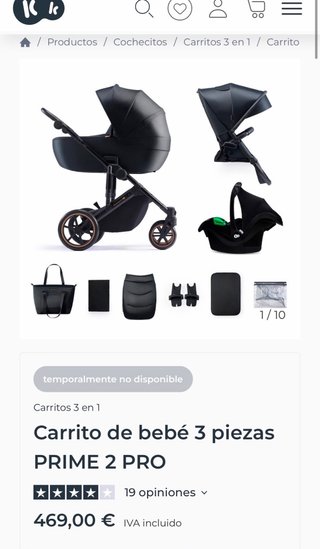 Carrito Kinderkraft 3 piezas PRIME 2 PRO