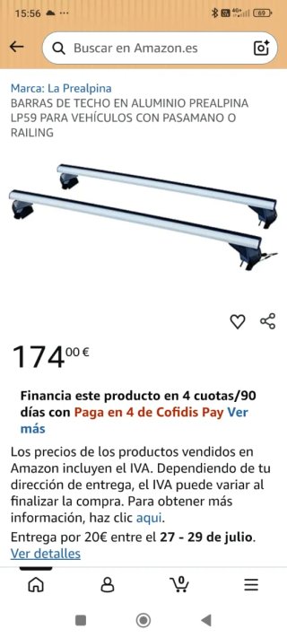 Barras de techo coche La Prealpina LP59