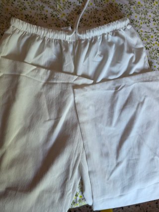 Pantalones de verano mujer beige/blanco