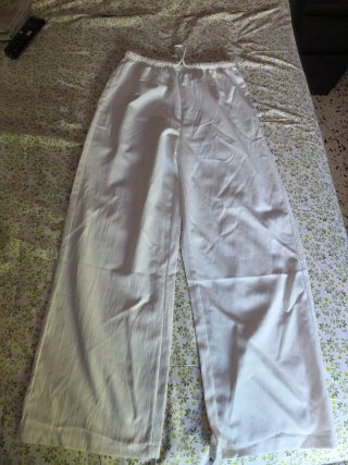 Pantalones de verano mujer beige/blanco