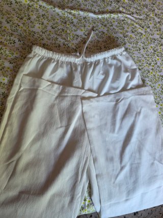 Pantalones de verano mujer beige/blanco
