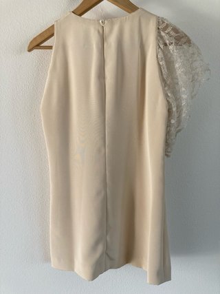 Top viscosa avorio con pizzo tg 46
